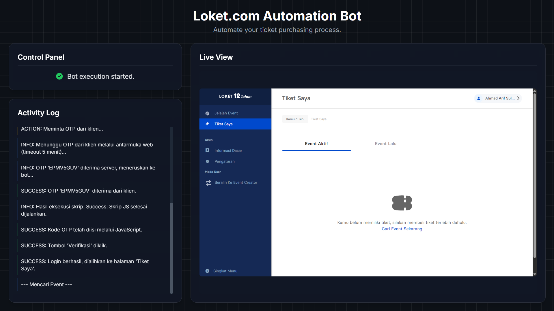Automatic Ticket Hunter